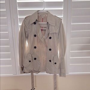 Women's Beige Double-Breasted Trench Coat